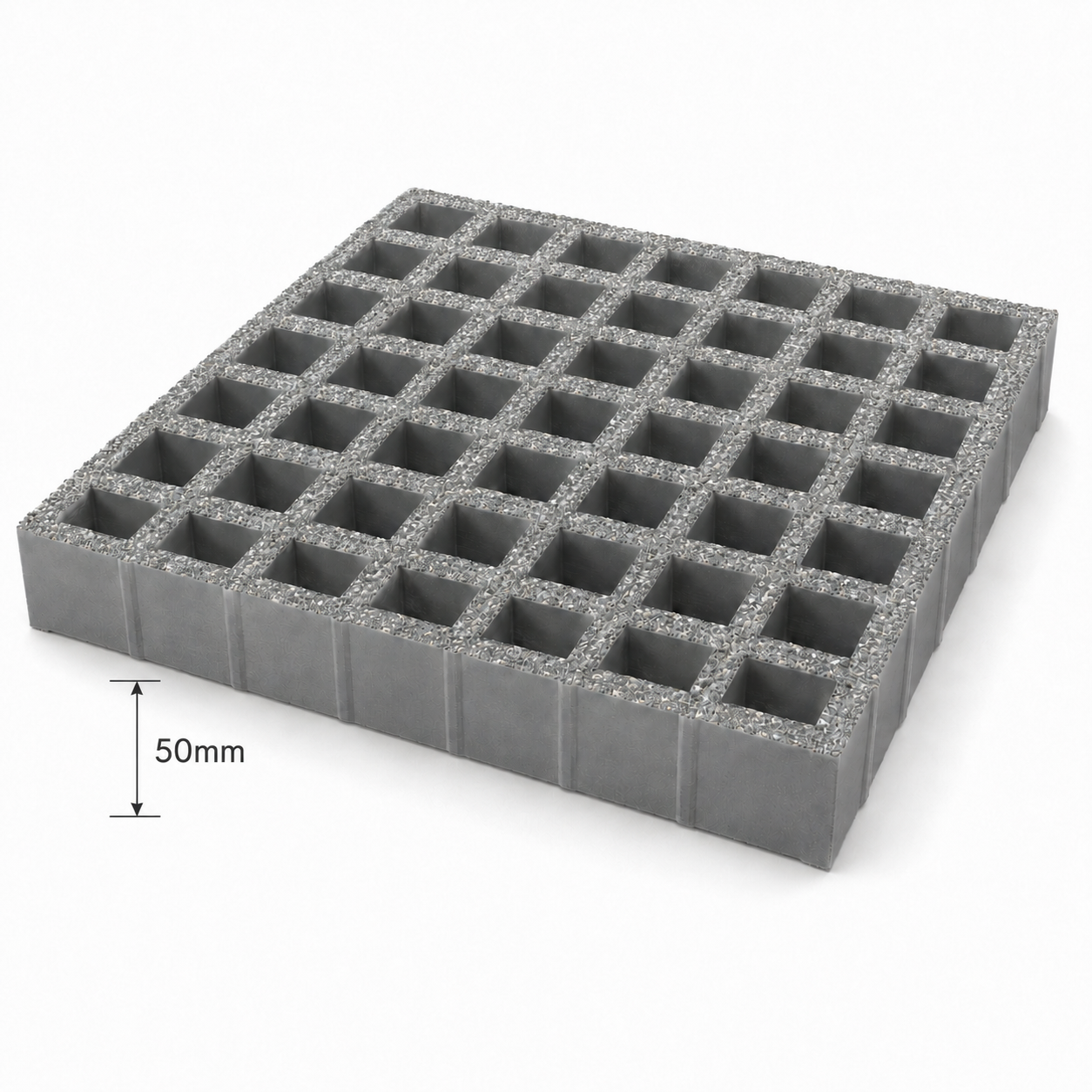 Grey GRP grating panel used for heavy industrial flooring