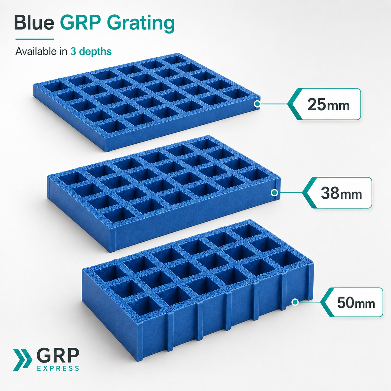 Blue GRP grating product visual