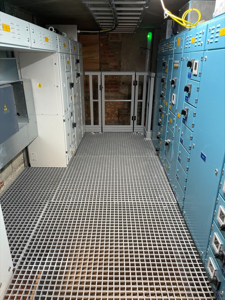 GRP access platform and grating installed at a water treatment site