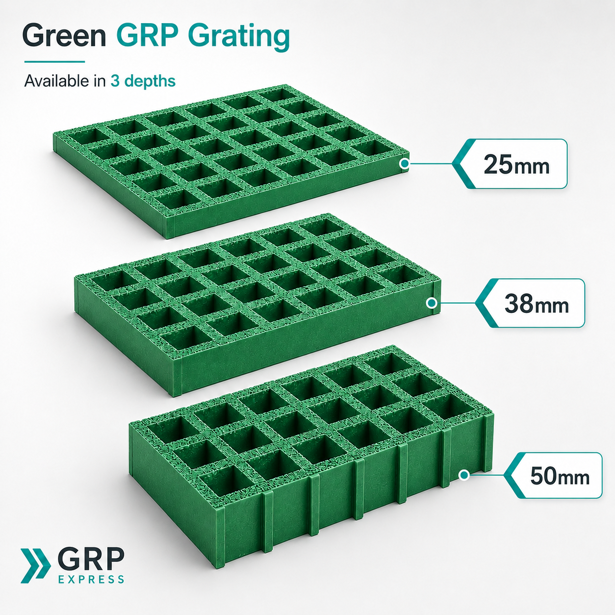 Green standard mesh GRP grating