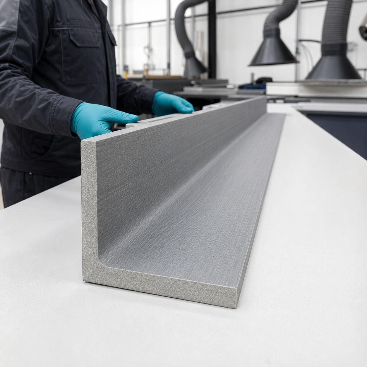 GRP material inspection and cutting